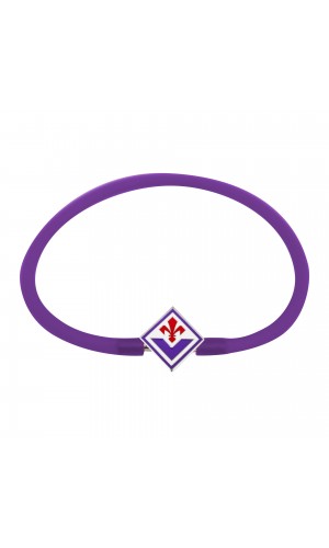 BRACCIALE VIOLA IN SILICONE CON PIASTRINA SMALTATA